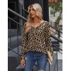 imageZeagoo Women Tops Loose Fit Long Sleeve V Neck T Shirts Business Casual Blouses Dressy Fall Fashion Work ClothesLeopardan284