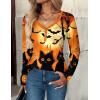 imageZeagoo Women Tops Loose Fit Long Sleeve V Neck T Shirts Business Casual Blouses Dressy Fall Fashion Work ClothesOrangews88