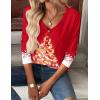 imageZeagoo Women Tops Loose Fit Long Sleeve V Neck T Shirts Business Casual Blouses Dressy Fall Fashion Work ClothesRedsd489
