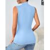 imageZeagoo Womens Mock Turtleneck Tank Tops 2025 Slim Fitted Sleeveless Top Stretchy Basic Casual Layer Tee ShirtsBlue
