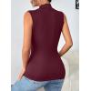 imageZeagoo Womens Mock Turtleneck Tank Tops 2025 Slim Fitted Sleeveless Top Stretchy Basic Casual Layer Tee ShirtsDeep Red