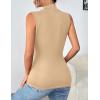 imageZeagoo Womens Mock Turtleneck Tank Tops 2025 Slim Fitted Sleeveless Top Stretchy Basic Casual Layer Tee ShirtsKhaki