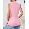 imageZeagoo Womens Mock Turtleneck Tank Tops 2025 Slim Fitted Sleeveless Top Stretchy Basic Casual Layer Tee ShirtsLight Pink