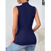 imageZeagoo Womens Mock Turtleneck Tank Tops 2025 Slim Fitted Sleeveless Top Stretchy Basic Casual Layer Tee ShirtsNavy Blue