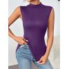 imageZeagoo Womens Mock Turtleneck Tank Tops 2025 Slim Fitted Sleeveless Top Stretchy Basic Casual Layer Tee ShirtsPurple