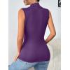 imageZeagoo Womens Mock Turtleneck Tank Tops 2025 Slim Fitted Sleeveless Top Stretchy Basic Casual Layer Tee ShirtsPurple