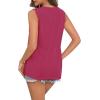 imageZeagoo Beach Vacation Clothes for Women Pleated High Neck Flowy Sleeveless Tank Tops Summer Loose Fit Tunic BlousesHot Pink