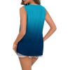 imageZeagoo Beach Vacation Clothes for Women Pleated High Neck Flowy Sleeveless Tank Tops Summer Loose Fit Tunic BlousesOmbre Blue