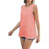 imageZeagoo Beach Vacation Clothes for Women Pleated High Neck Flowy Sleeveless Tank Tops Summer Loose Fit Tunic BlousesPink