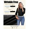 imageZeagoo Button Down Shirts for Women Wrinkle Free Long Sleeve Collared Dress Blouses Casual Work Office Tunics TopsBlack