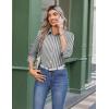 imageZeagoo Button Down Shirts for Women Wrinkle Free Long Sleeve Collared Dress Blouses Casual Work Office Tunics TopsBlack Striped