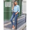 imageZeagoo Button Down Shirts for Women Wrinkle Free Long Sleeve Collared Dress Blouses Casual Work Office Tunics TopsLight Blue