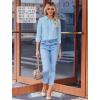 imageZeagoo Button Down Shirts for Women Wrinkle Free Long Sleeve Collared Dress Blouses Casual Work Office Tunics TopsLight Blue