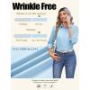 imageZeagoo Button Down Shirts for Women Wrinkle Free Long Sleeve Collared Dress Blouses Casual Work Office Tunics TopsLight Blue