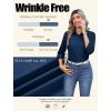 imageZeagoo Button Down Shirts for Women Wrinkle Free Long Sleeve Collared Dress Blouses Casual Work Office Tunics TopsNavy Blue