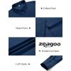 imageZeagoo Button Down Shirts for Women Wrinkle Free Long Sleeve Collared Dress Blouses Casual Work Office Tunics TopsNavy Blue