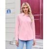 imageZeagoo Button Down Shirts for Women Wrinkle Free Long Sleeve Collared Dress Blouses Casual Work Office Tunics TopsPink