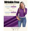 imageZeagoo Button Down Shirts for Women Wrinkle Free Long Sleeve Collared Dress Blouses Casual Work Office Tunics TopsPurple