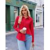 imageZeagoo Button Down Shirts for Women Wrinkle Free Long Sleeve Collared Dress Blouses Casual Work Office Tunics TopsRed