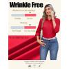 imageZeagoo Button Down Shirts for Women Wrinkle Free Long Sleeve Collared Dress Blouses Casual Work Office Tunics TopsRed