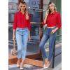 imageZeagoo Button Down Shirts for Women Wrinkle Free Long Sleeve Collared Dress Blouses Casual Work Office Tunics TopsRed
