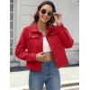 imageZeagoo Flannels for Women Cropped Shacket Jacket Fashion Plaid Button Down Shirt 2025 Fall Coat TopsZred