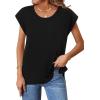 imageZeagoo Sweater Vest Women Crew Neck Loose Fit Knit Lightweight T Shirts Pullover Casual Summer OutfitsBlack