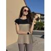 imageZeagoo Sweater Vest Women Crew Neck Loose Fit Knit Lightweight T Shirts Pullover Casual Summer OutfitsBlack Khaki Block