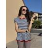 imageZeagoo Sweater Vest Women Crew Neck Loose Fit Knit Lightweight T Shirts Pullover Casual Summer OutfitsBlack Stripe Red