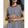 imageZeagoo Sweater Vest Women Crew Neck Loose Fit Knit Lightweight T Shirts Pullover Casual Summer OutfitsBlack Stripe Red