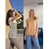 imageZeagoo Sweater Vest Women Crew Neck Loose Fit Knit Lightweight T Shirts Pullover Casual Summer OutfitsLight Khaki