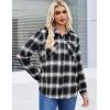 imageZeagoo Womens Button Down Flannel Shirts Long Sleeve Plaid Blouses Lightweight Business Dressy Casual Top with PocketsBlack