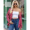 imageZeagoo Womens Button Down Flannel Shirts Long Sleeve Plaid Blouses Lightweight Business Dressy Casual Top with PocketsHot Pink