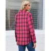 imageZeagoo Womens Button Down Flannel Shirts Long Sleeve Plaid Blouses Lightweight Business Dressy Casual Top with PocketsHot Pink