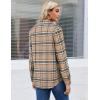 imageZeagoo Womens Button Down Flannel Shirts Long Sleeve Plaid Blouses Lightweight Business Dressy Casual Top with PocketsKhaki