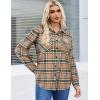 imageZeagoo Womens Button Down Flannel Shirts Long Sleeve Plaid Blouses Lightweight Business Dressy Casual Top with PocketsKhaki