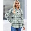 imageZeagoo Womens Button Down Flannel Shirts Long Sleeve Plaid Blouses Lightweight Business Dressy Casual Top with PocketsLight Green