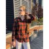 imageZeagoo Womens Button Down Flannel Shirts Long Sleeve Plaid Blouses Lightweight Business Dressy Casual Top with PocketsOrange