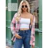 imageZeagoo Womens Button Down Flannel Shirts Long Sleeve Plaid Blouses Lightweight Business Dressy Casual Top with PocketsPink