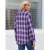 imageZeagoo Womens Button Down Flannel Shirts Long Sleeve Plaid Blouses Lightweight Business Dressy Casual Top with PocketsPurple