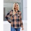 imageZeagoo Womens Button Down Flannel Shirts Long Sleeve Plaid Blouses Lightweight Business Dressy Casual Top with PocketsSandy Brown