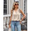 imageZeagoo Womens Silk Satin Camisole Tank Tops V Neck Pleated Dressy Casual Sleeveless Blouses Summer Business Work ShirtsLight Champagne