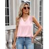 imageZeagoo Womens Silk Satin Camisole Tank Tops V Neck Pleated Dressy Casual Sleeveless Blouses Summer Business Work ShirtsLight Pink
