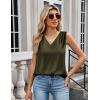 imageZeagoo Womens Silk Satin Camisole Tank Tops V Neck Pleated Dressy Casual Sleeveless Blouses Summer Business Work ShirtsOlive Green