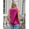 imageZeagoo Womens Silk Satin Camisole Tank Tops V Neck Pleated Dressy Casual Sleeveless Blouses Summer Business Work ShirtsRose Red