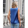 imageZeagoo Womens Silk Satin Camisole Tank Tops V Neck Pleated Dressy Casual Sleeveless Blouses Summer Business Work ShirtsSky Blue
