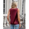 imageZeagoo Womens Silk Satin Camisole Tank Tops V Neck Pleated Dressy Casual Sleeveless Blouses Summer Business Work ShirtsWine Red