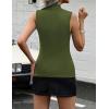 imageZeagoo Womens Sleeveless Mock Turtleneck Tank Tops Slim Fit Stretch Ribbed Tops Casual Basic Layering Shirts 2025Army Green