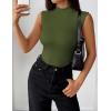 imageZeagoo Womens Sleeveless Mock Turtleneck Tank Tops Slim Fit Stretch Ribbed Tops Casual Basic Layering Shirts 2025Army Green
