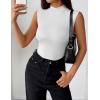 imageZeagoo Womens Sleeveless Mock Turtleneck Tank Tops Slim Fit Stretch Ribbed Tops Casual Basic Layering Shirts 2025Awhite